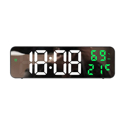 9 Inch Large Digital Wall Clock Temperature Humidity Night Mode Snooze 12/24H USB Plug-in Version Electronic LED Alarm Clock