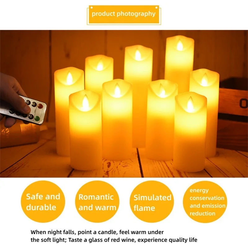 Flameless Flickering Candles Light Tealight Battery Power Candles Lamp Electronic Votive Led Lamp Halloween Home Decor