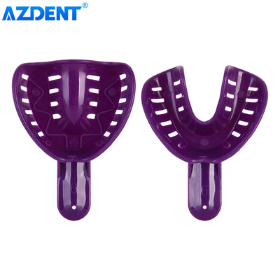 12PCS/Kit AZDENT Dental Impression Trays Plastic Teeth Holder Trays Tools Autoclavable for Childrens Adults Small Middle Large