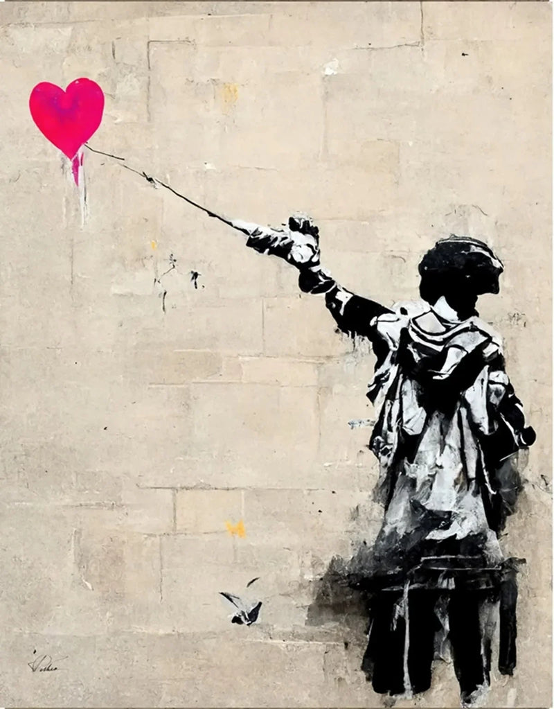 Banksy Graffiti Boy Girl with Balloon on Canvas Posters Prints Pop Street Wall Art Painting for Living Room Home Decor Cuadros