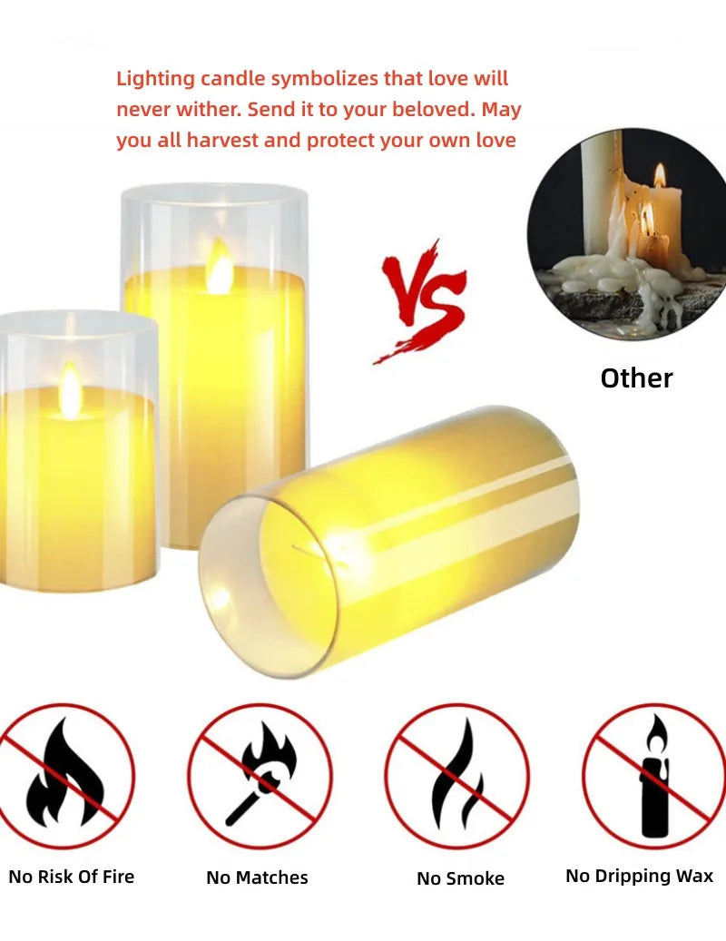 Flameless Flickering Candles Light Tealight Battery Power Candles Lamp Electronic Votive Led Lamp Halloween Home Decor