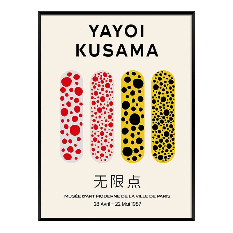 Japanese Minimalist Poster Yayoi Kusama Canvas Paintings Abstract Art Print Wall Art Picture for Living Room Cuadros Home Decor