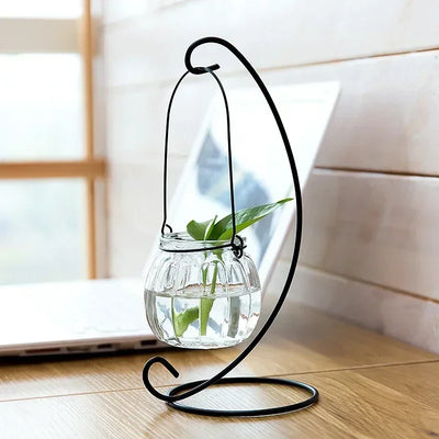 Hanging Glass Vase Creative Transparent Ornaments Hanging Bottle Hydroponic Plant Vase Indoor Home Decoration Bottle Fresh