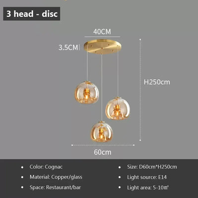 LED Glass Pendant Light Light Luxury Pendant Lamp Deco Nordic Hanging Light Fixtures Bedroom Modern Luminaire Suspension Lamp