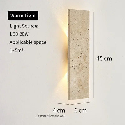 Outdoor Waterproof Wall Lamps Strip Natural stone Wall Lights 18W LED Wall Lamp Bedroom Exterior Outdoor Lighting Fixtures