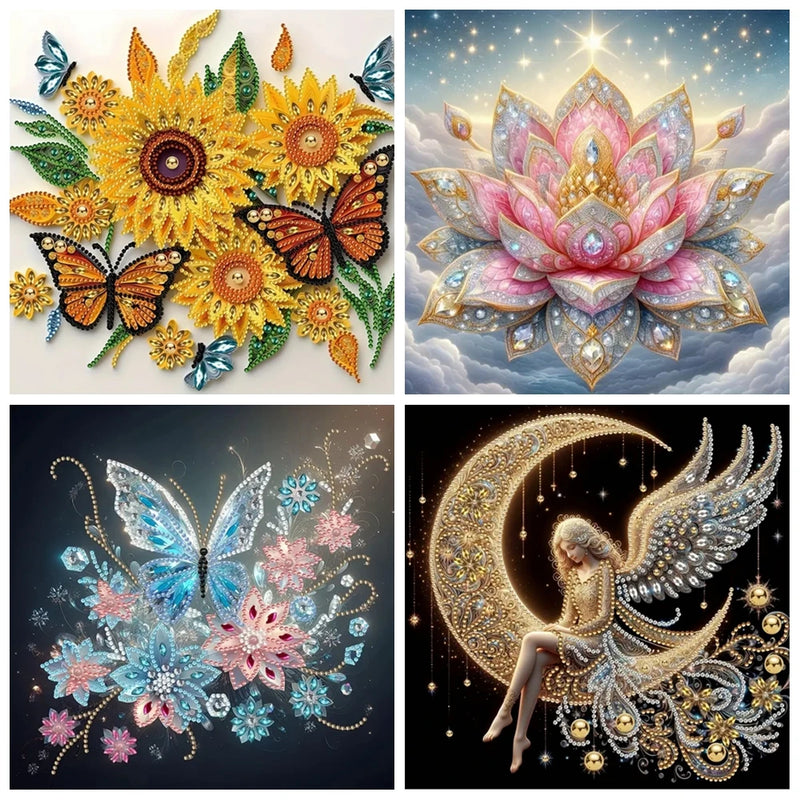 1pc/Set DIY Special Shape Diamond Art Flowers Diamond Art Painting Pictures Crystal Rhinestones Diamond Painting for Adults