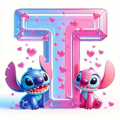 Disney DIY Cartoon Diamond Painting Letter Lilo And Stitch Full Drill Diamond Mosaic Heart Handicraft Embroidery Christmas Gift