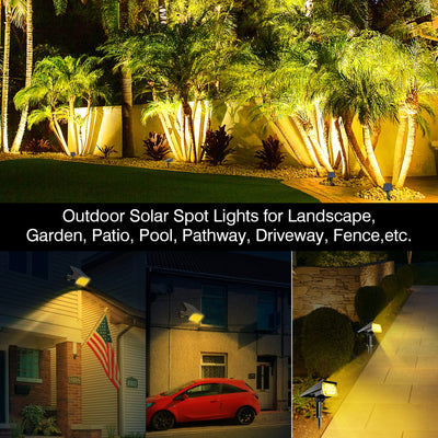 1-4pcs Solar Spotlight 3000K Outdoor Garden Wall Lamp for Tree Street Decor IP65 Waterproof LED Landscape Countyard Solar Light