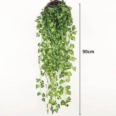 90cm Artificial Plant Vine Home Decoration Hanging Plastic Leaf Grass Garland Outdoor Wedding Party Decorations Fake Rattan Ivy