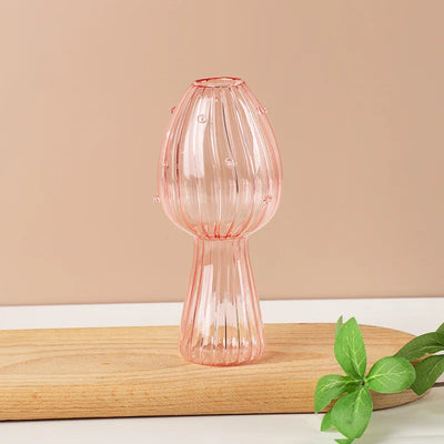 Transparent Mushroom Glass Vase Aromatherapy Bottle Home Small Vase Hydroponic Flower Pot Simple Table Decoration Home Decor