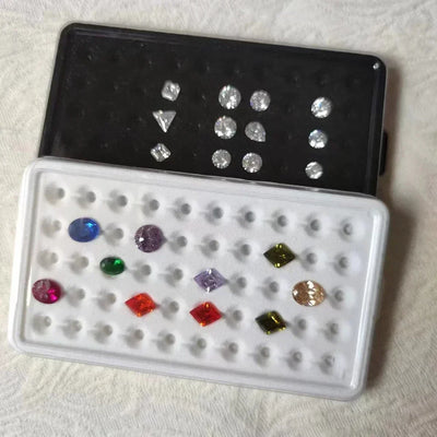 6.5-10mm Diamond Jewelry Storage Box 50 Grids Gems Organizer Case Stone Display Packaging Holder Tray Gemstone Display Box