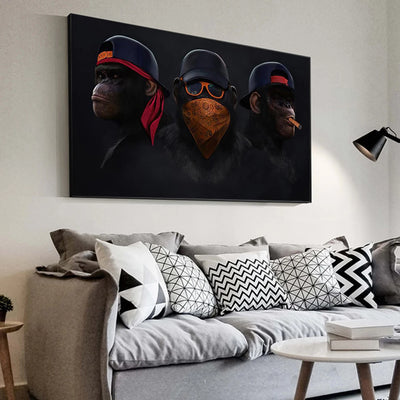 Popular Fashion Monkey Wall Art Posters Modern High End Light Luxury Home Decoration Canvas Painting Mural Picture Print Artwork