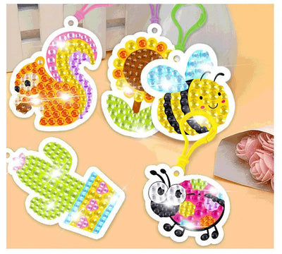 New 15 piece diamond painting handicraft set for children's handmade DIY mermaid animal keychain as a gift for children's