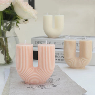 New U-Shaped Scented Candles for Home Decoration Geometric Rainbow Bridge Candle Room Decor Aroma Candles Room Decorative Velas