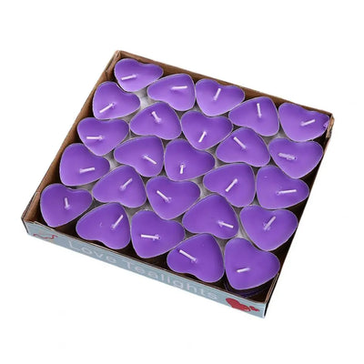 50 Pcs 3.5cm Mini Candle Valentine's Day Proposal Candle Smokeless Heart Shape Flickering Desktop Atmospheres Party Accessories