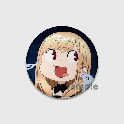 32/44/58mm Anime My Dress-Up Darling Round Pin Cartoon Character Badge Role Play Handmade Tinplate Brooch for Clothes Decoration