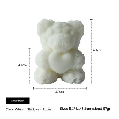 2025 New Arrival Handmade DIY Rose Bear Scented Candle Creative Bedroom Decoration Valentine's Day Candle Making Kit