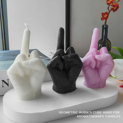 1pc White/Black Creative Candles Middle Finger Shaped Gesture Scented Candles Niche Funny Quirky Gifts Home Decoration Ornaments