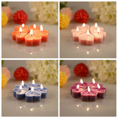 Heart-Shaped Scented Tea Candles Set Wedding Supplies Romantic Decor Creative Love Candle Marriage Proposals Birthday Gift