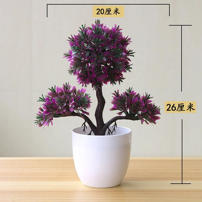 1pc Artificial Plants Bonsai Small Tree Simulation Plants Fake Flowers Table Potted Ornaments Home Decoration Hotel Garden Decor