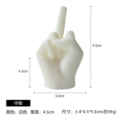 1pc White/Black Creative Candles Middle Finger Shaped Gesture Scented Candles Niche Funny Quirky Gifts Home Decoration Ornaments