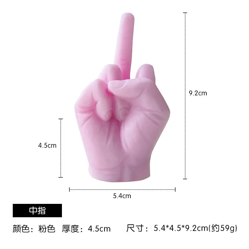 1pc White/Black Creative Candles Middle Finger Shaped Gesture Scented Candles Niche Funny Quirky Gifts Home Decoration Ornaments