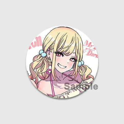 32/44/58mm Anime My Dress-Up Darling Round Pin Cartoon Character Badge Role Play Handmade Tinplate Brooch for Clothes Decoration