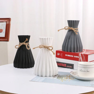 New Living Room Anti-Ceramic Ceramic Flower Pot Imitation Ceramic Plastic Flower Vase Simplicity Flower Vase