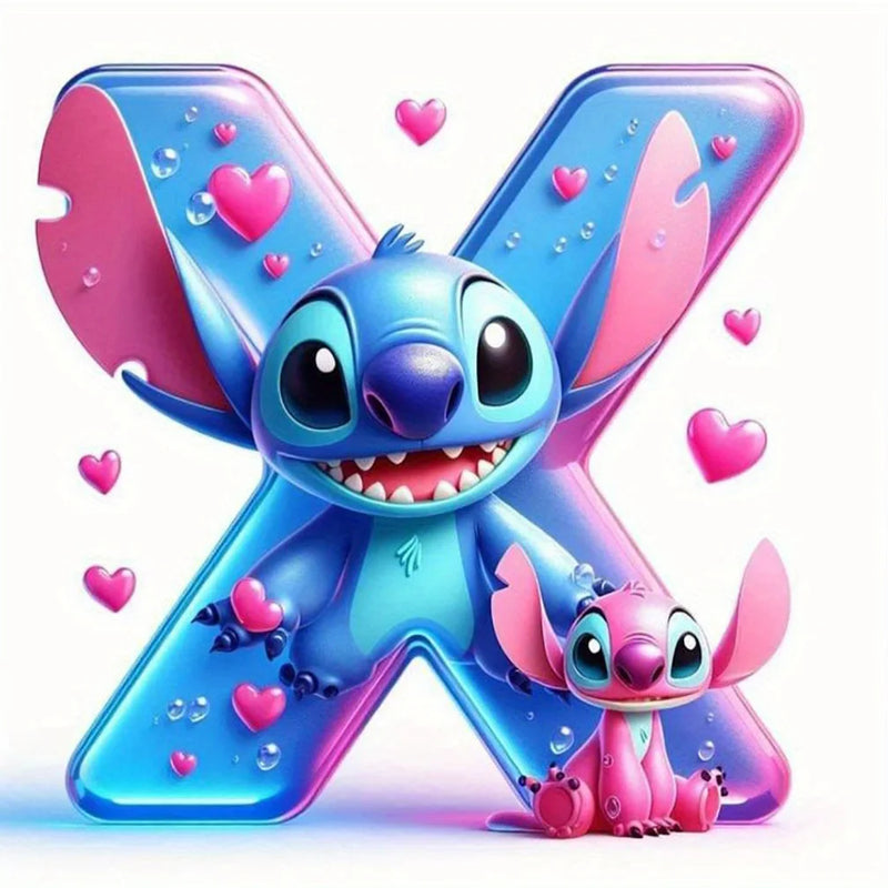 Disney DIY Cartoon Diamond Painting Letter Lilo And Stitch Full Drill Diamond Mosaic Heart Handicraft Embroidery Christmas Gift