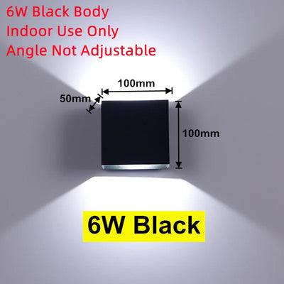 6W/12W LED Wall Light Outdoor Waterproof IP65 Garden Yard Wall Lamp Indoor Bedside Decoration Lighting Aluminium AC110V 220V