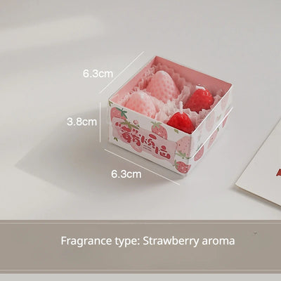 Strawberry Aromatherapy Candle with Hand Gift Gift Box Gift Birthday Gift Handmade Small Wax Candle Candles Home Decoration