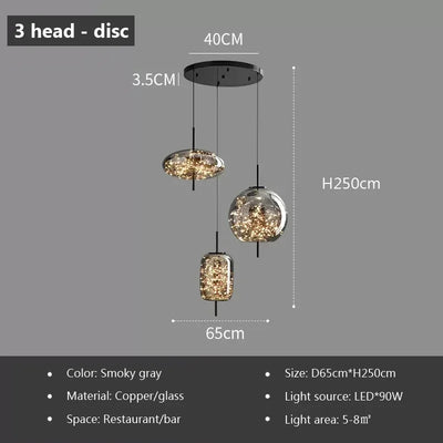 LED Glass Pendant Light Light Luxury Pendant Lamp Deco Nordic Hanging Light Fixtures Bedroom Modern Luminaire Suspension Lamp