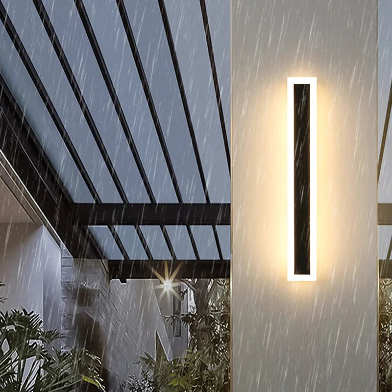 Outdoor IP65 waterproof Long strip lamp, simple LED wall light suitable for courtyard, villa, gate, garden outdoor decoration