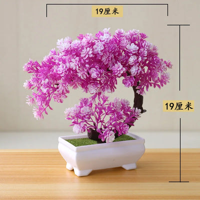 1pc Artificial Plants Bonsai Small Tree Simulation Plants Fake Flowers Table Potted Ornaments Home Decoration Hotel Garden Decor