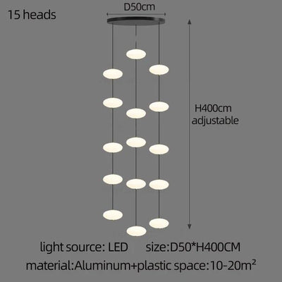 Nordic Oval Ball Led pendant lamp Long strip white staircase lamp living room designer Villa building Cluster Suspension lamp