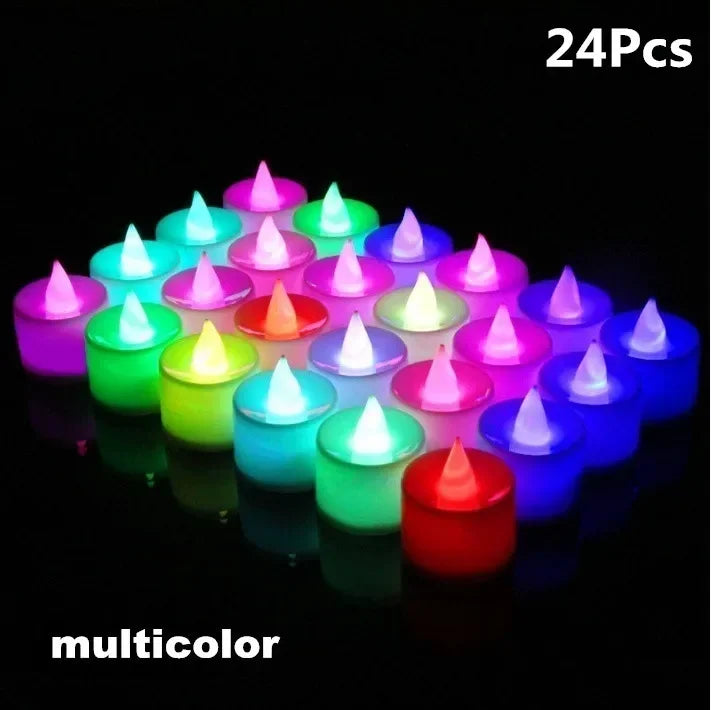 12/24/48Pcs Flameless LED Candles Lights Battery Powered Tealight  Romantic Tea Candles for Birthday Party Wedding Decorations