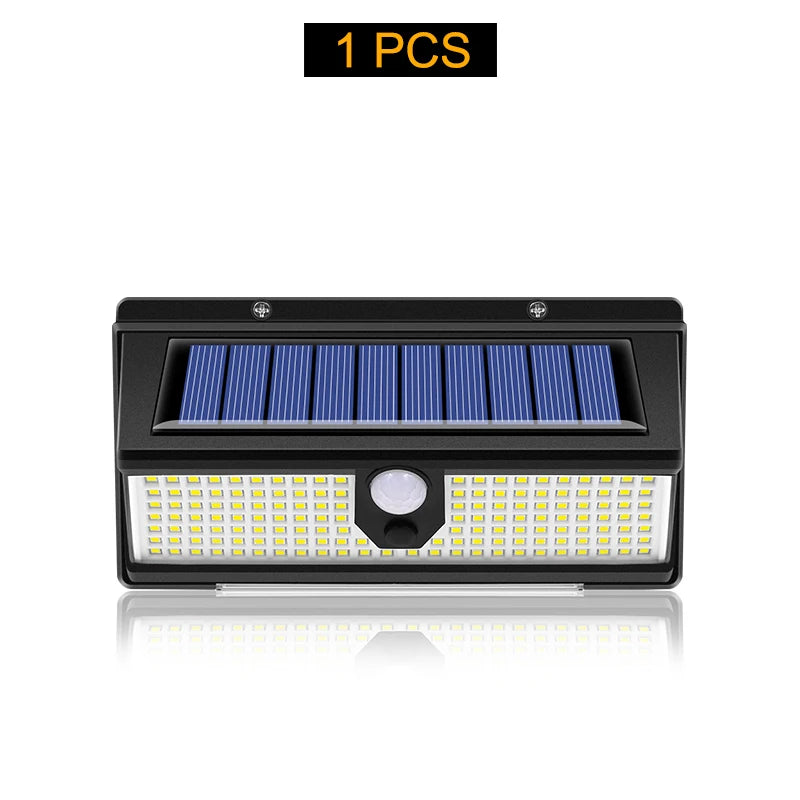 Solar Led Light Outdoor Garden Decoration 172led Lights With 3 Working Mode IP65 Waterproof Solar Motion Sensor Wall Lamp