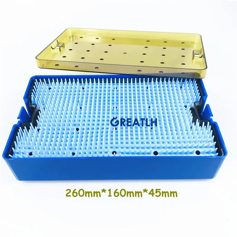 Sterilization tray disinfection case autoclavable box for holding opthalmic dental instrument sterilising