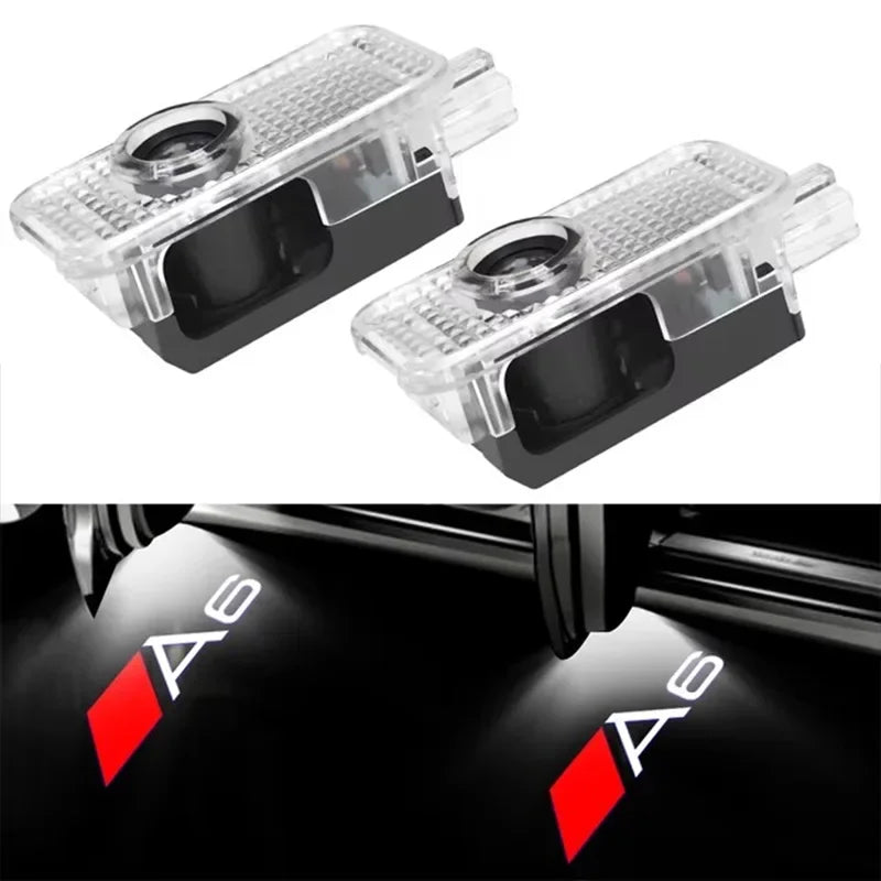 2PCS Led Car Door logo Welcome Light For Audi A4 B5 B6 B7 B8 B9 A1 A3 8V 8P 8L A6 C7 A5 A7 A8 Q3 Q5 Q7 TT S3 S6 Sline Quattro