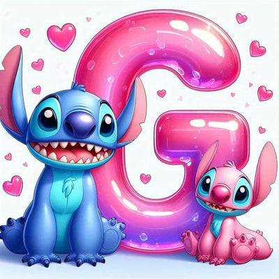 Disney DIY Cartoon Diamond Painting Letter Lilo And Stitch Full Drill Diamond Mosaic Heart Handicraft Embroidery Christmas Gift