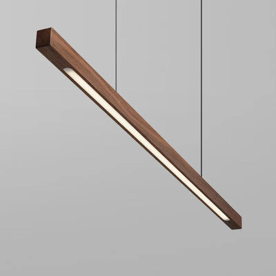 Modern Simple Pendant Lights Wooden Long Linear Hanging Lamp Table LED Light Kitchen Island Lighting Dining Living Room Office