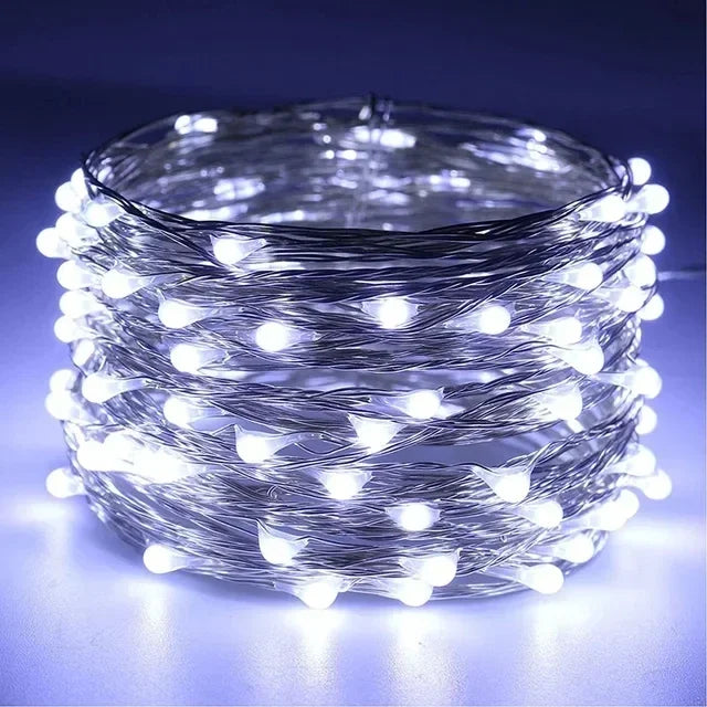 1/2/3/5/10/20M LED Fairy Lights Battery Powered Copper Wire String Lights For Bedroom Garden Party Wedding Christmas Decoration