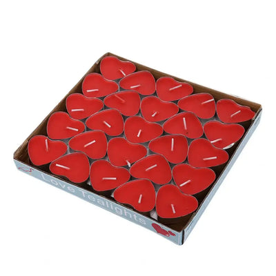 50 Pcs 3.5cm Mini Candle Valentine's Day Proposal Candle Smokeless Heart Shape Flickering Desktop Atmospheres Party Accessories