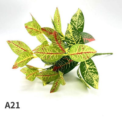 Artificial Plants Leaves Silk Tortoiseshell Leaf Dieffenbough Fake Small Fairy Taro Simulation Green Plant Living Room Decor