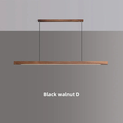 Modern Simple Pendant Lights Wooden Long Linear Hanging Lamp Table LED Light Kitchen Island Lighting Dining Living Room Office