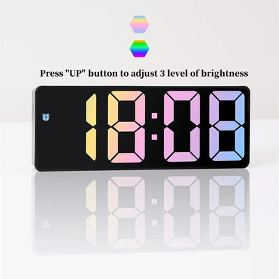 Voice Control Color Digital Alarm Clock TEMP Date Display Night Mode Snooze Table Clock Anti-disturb Function 12/24H LED Clock