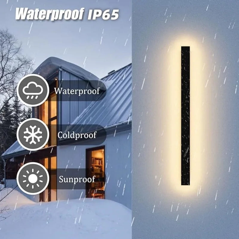 Waterproof LED long wall lamp IP65, garden villa porch courtyard exterior wall lamp modern outdoor lighting, 110V, 220V