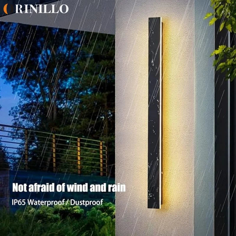 Waterproof LED long wall lamp IP65, garden villa porch courtyard exterior wall lamp modern outdoor lighting, 110V, 220V