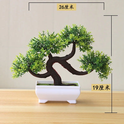 1pc Artificial Plants Bonsai Small Tree Simulation Plants Fake Flowers Table Potted Ornaments Home Decoration Hotel Garden Decor