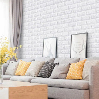 3D Foam Brick Wall Panels Stickers Self Adhesive Waterproof Living Room Wallpaper Wall Decal Home Decor Wallcovering TV Backdrop